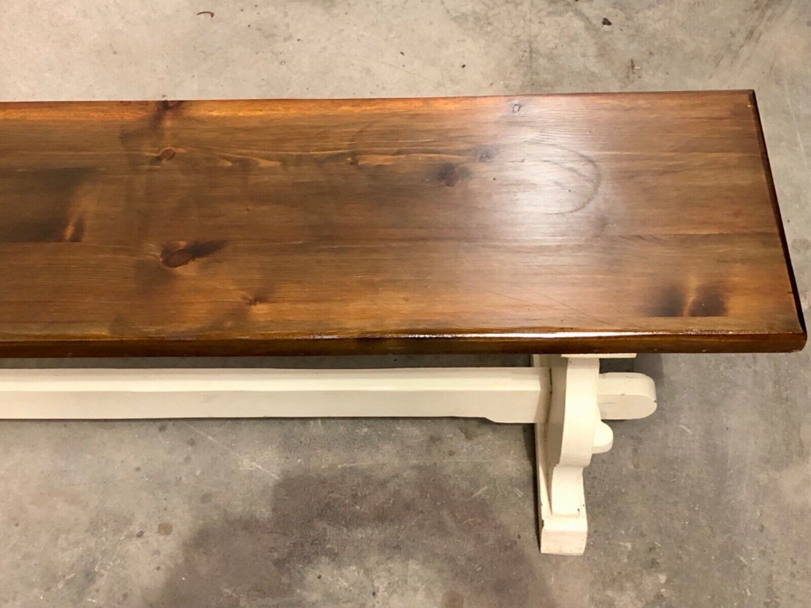 000745....Classic Vintage Bench With Painted Base ( sold )