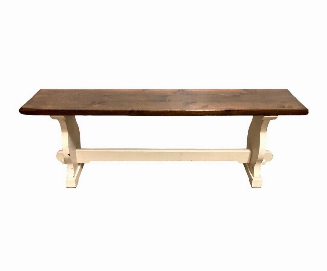 000745....Classic Vintage Bench With Painted Base ( sold )