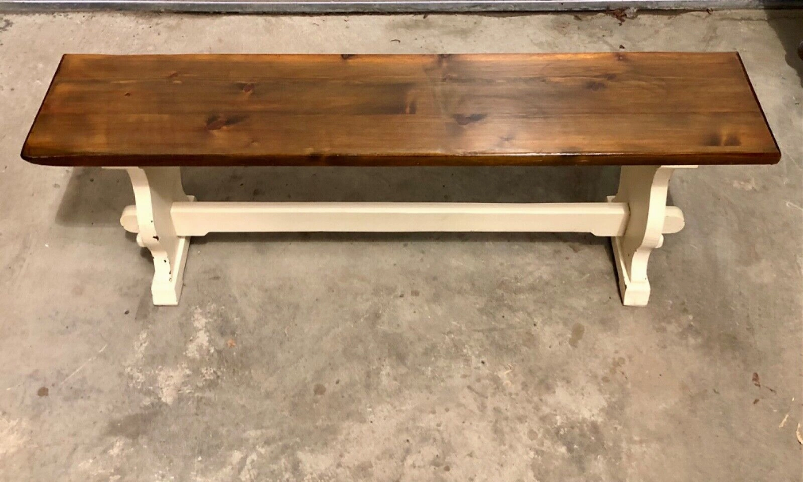 000745....Classic Vintage Bench With Painted Base ( sold )