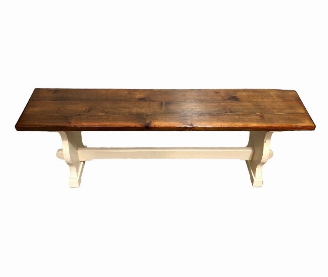 000745....Classic Vintage Bench With Painted Base ( sold )