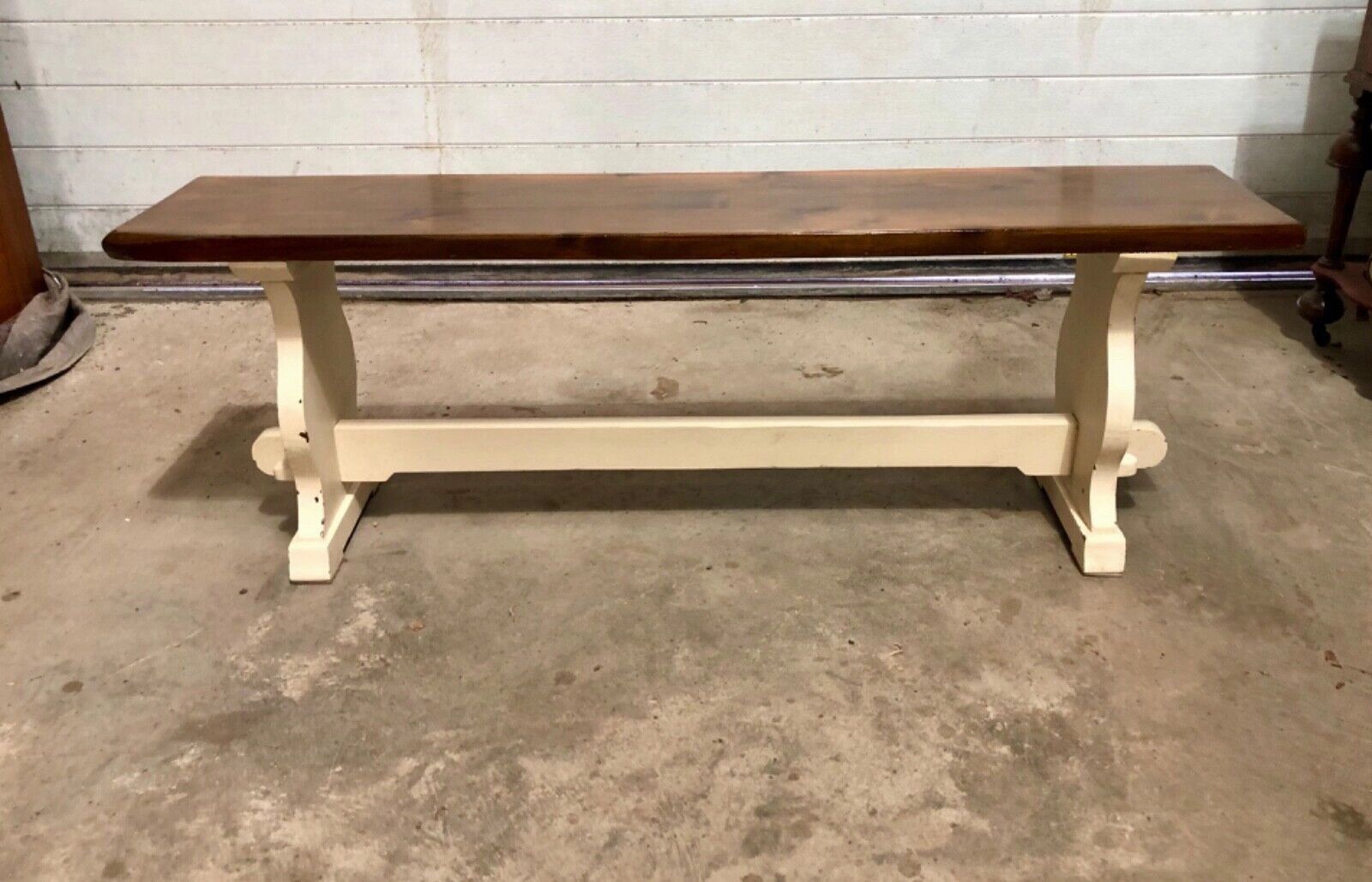 000745....Classic Vintage Bench With Painted Base ( sold )