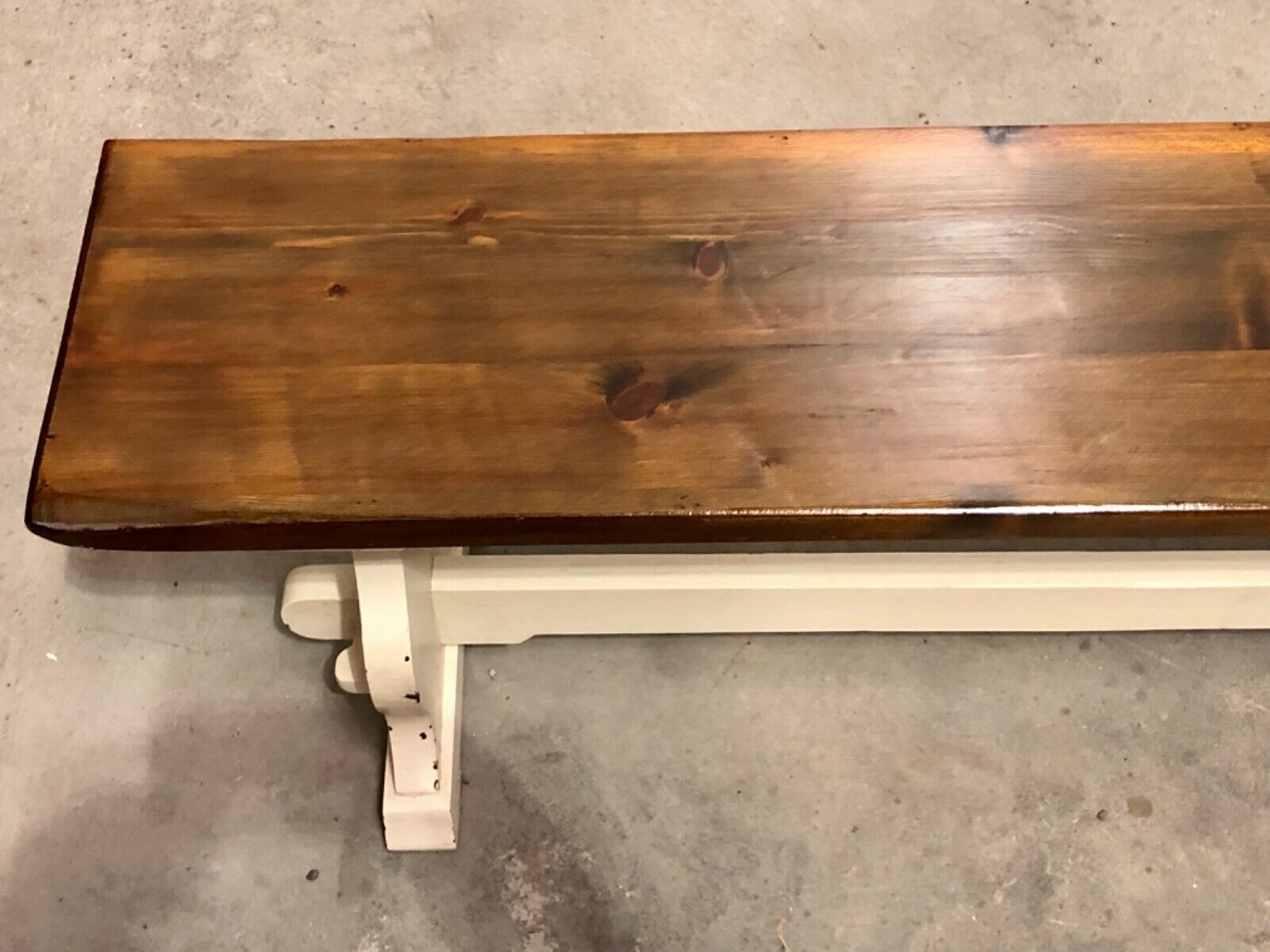 000745....Classic Vintage Bench With Painted Base ( sold )