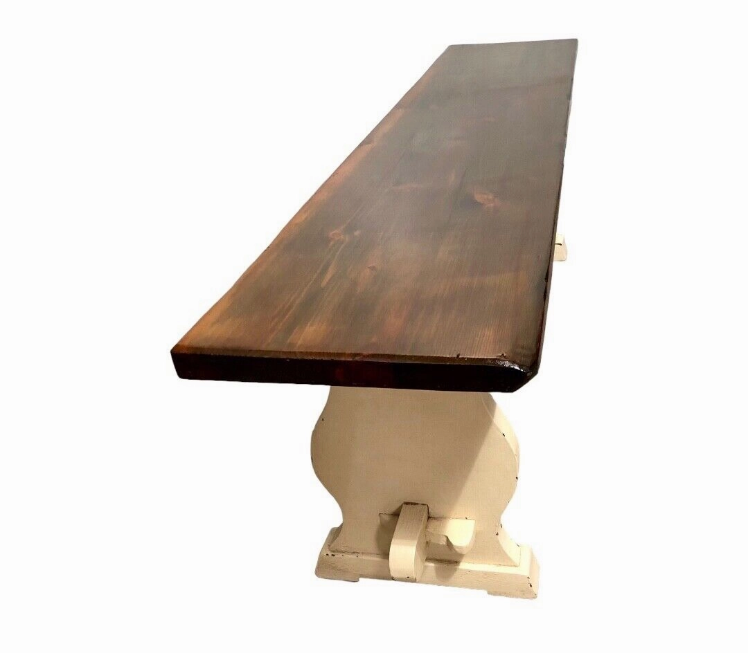 000745....Classic Vintage Bench With Painted Base ( sold )