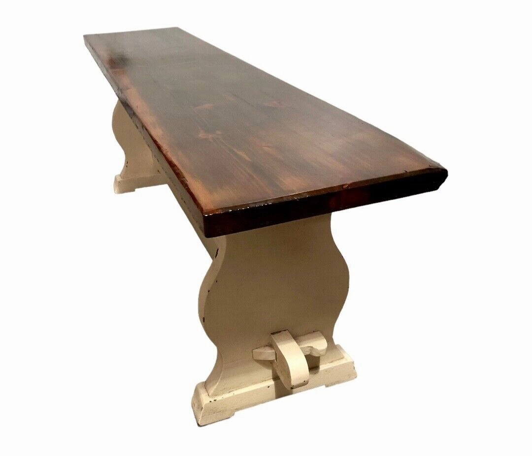 000745....Classic Vintage Bench With Painted Base ( sold )