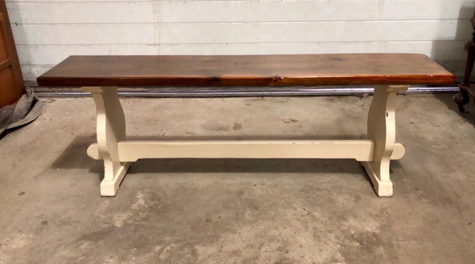 000745....Classic Vintage Bench With Painted Base ( sold )