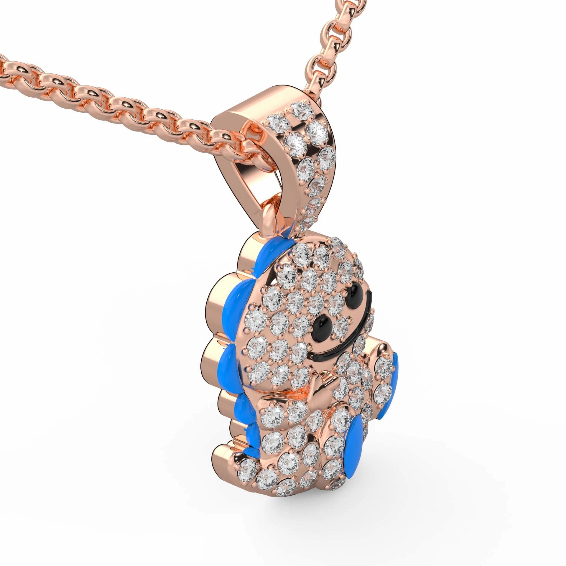 0.27 cttw Natural Diamond Baby Dinosaur Pendant Necklace in 925 Sterling Silver | Birthday Gifts for Toddlers, Kids and Children