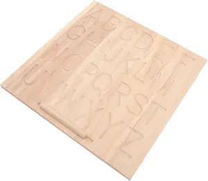 1 Set Wooden Letters Practicing Board Double Sided Alphabet Tracing Tool for Promotes Fine Motor Skills Hand Eye Coordination Safe Smooth Material for Learning Development