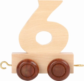 10558 6" Made of Natural Wood with Four Wheels as Well as Connection possibilties with Other Numbers Trains