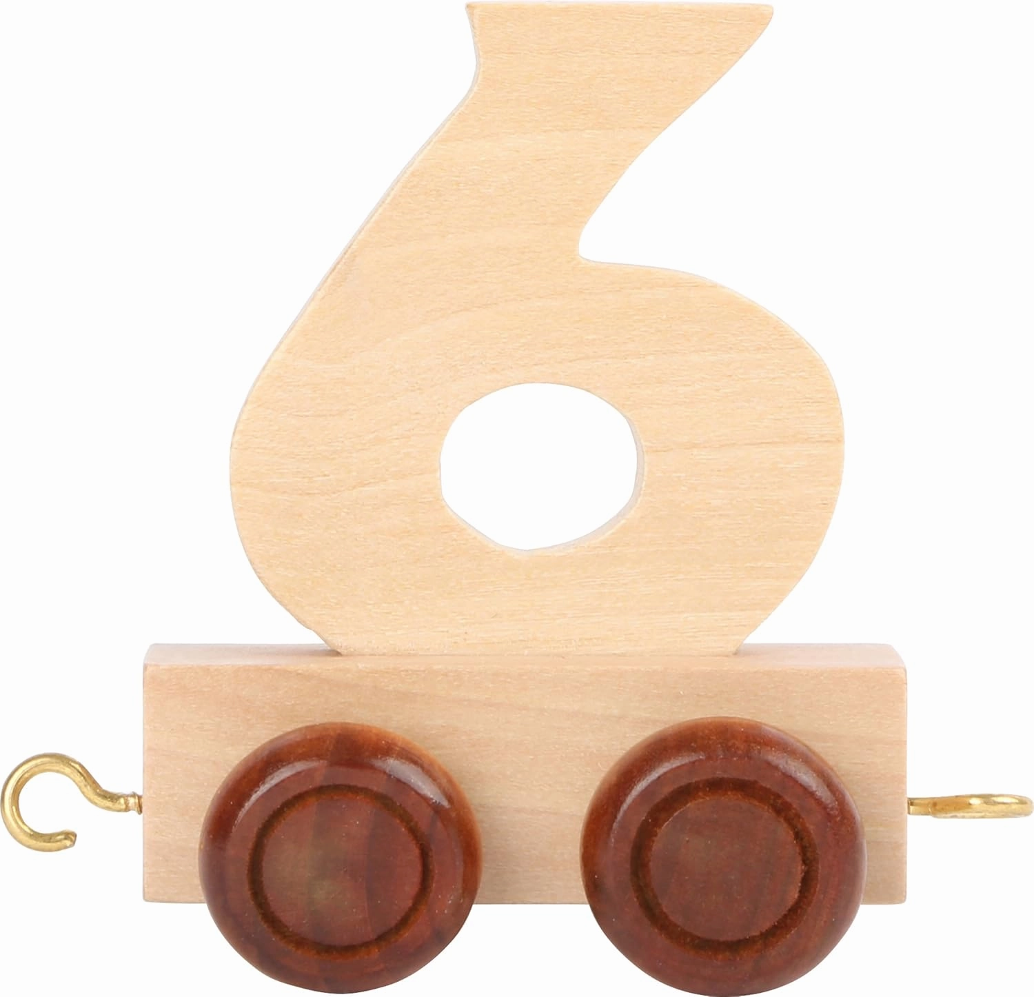 10558 6" Made of Natural Wood with Four Wheels as Well as Connection possibilties with Other Numbers Trains