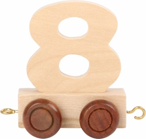 10560 8" Made of Natural Wood with Four Wheels as Well as Connection possibilties with Other Numbers Trains