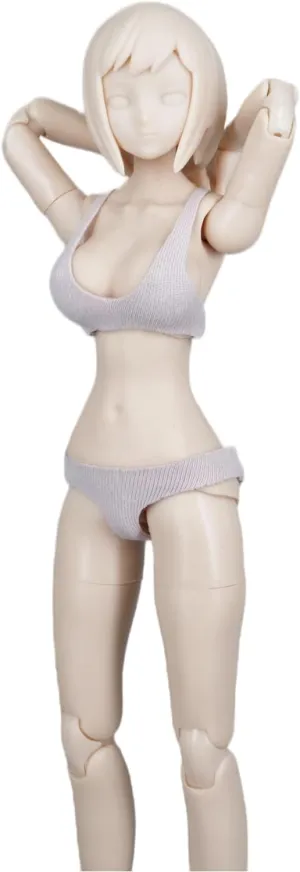 1/12 Scale Female Body, 6inch Female Half-Wrapped Rubber Huge Bust Flexible Joint Body Action Figure Body Doll Collection (Pale Skin)