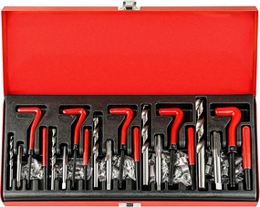 131PCS Helicoil Metric Thread Repair Tool Kit, HSS Drill Repair Kit, Suitable for M5 M6 M8 M10 M12 Internal Screw Hole