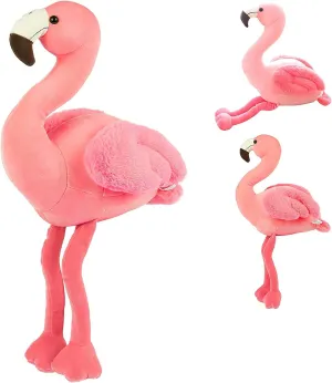 16 Inch Tall Soft Flamingo Stuffed Animal Pink Plushie Flamingo Plush Toys for Home Decor Stuffed Animals Plush Figure Gift for Kids or Lover in Birthday Valentine and Christmas