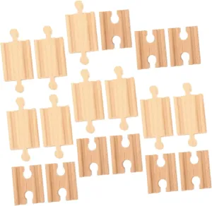 18pcs Wooden Train Track Accessories Durable Wooden Railway Track Expansion Blocks for Assembled Train Compatible with Major Brands Educational Fun