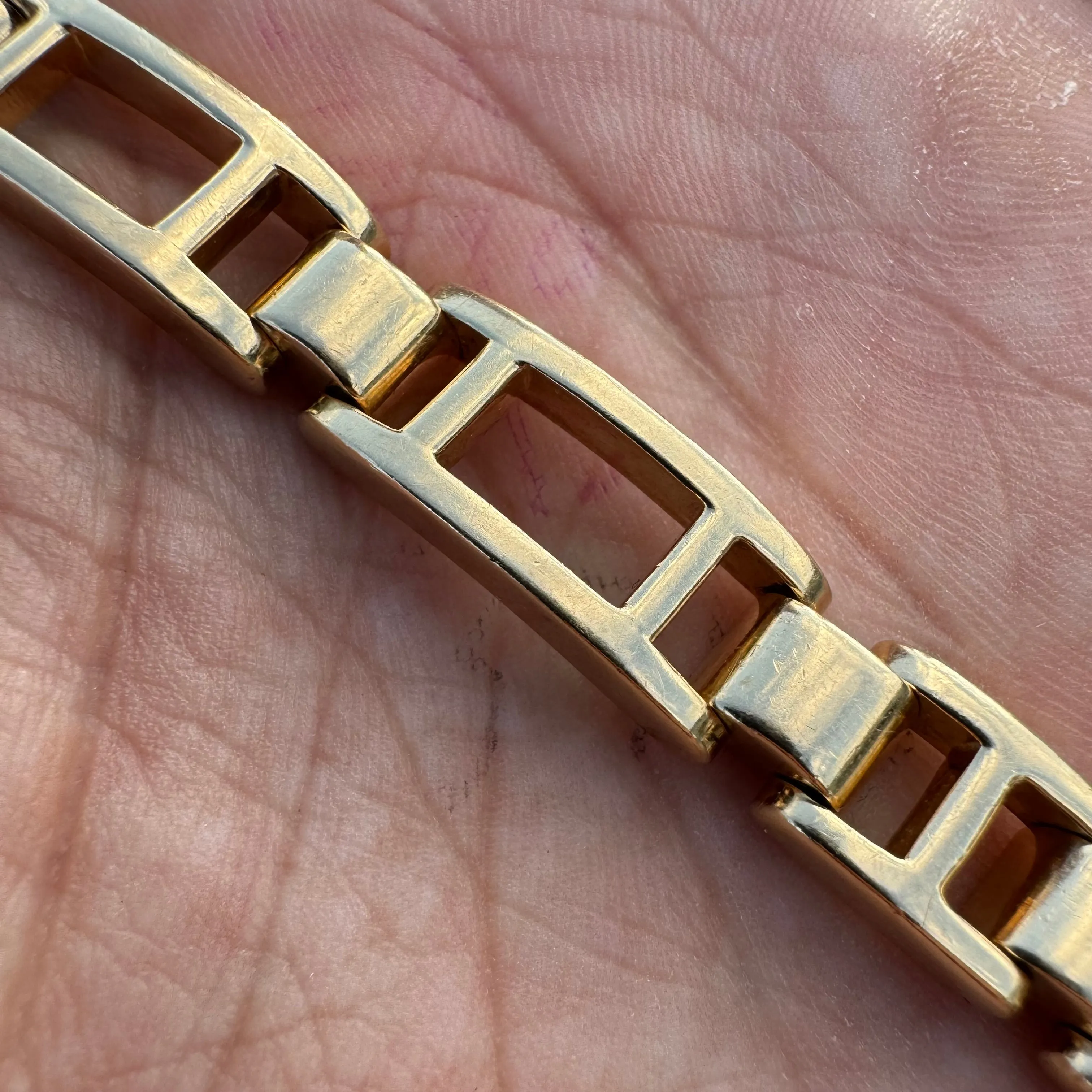 1980’s Solid 14k Yellow Gold 1.0ctw Natural Diamond Black Onyx Heavyweight Bracelet (7.5”)