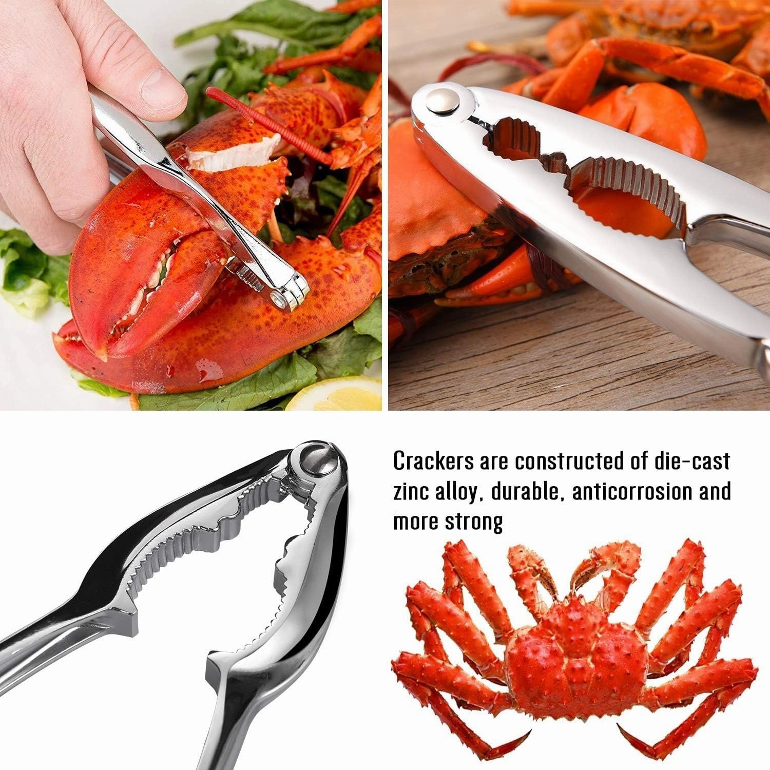 19-piece Seafood Tools Set with Storage Bag, Crab Crackers and Tools Set, Include 4 lobster crab mallets, 4 crab crackers, 4 Lobster Shellers, 4 crab leg forks/picks, 2 Seafood Scissors