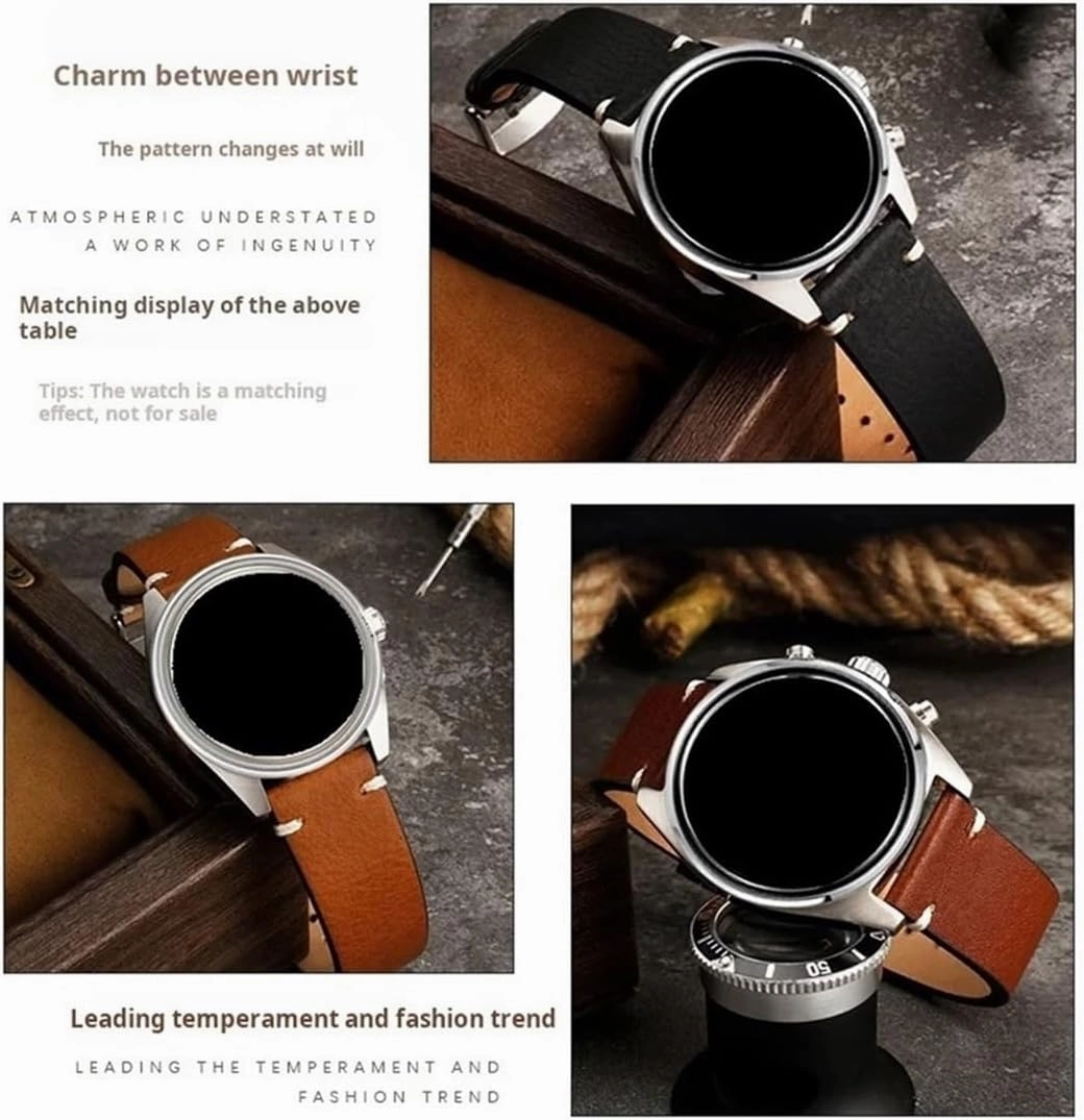 19mm 20mm 22mm Men Cowhide Genuine Leather Watchband Fit for Longines L2 L3 L4 Strap Master Classic Retro
