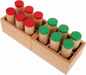 1 Set Scent Sensory Early Teaching Montessori Cylinder Blocks Sensorial Auditory Material Early Childhood Montessori Shaker Sound Boxes Wood