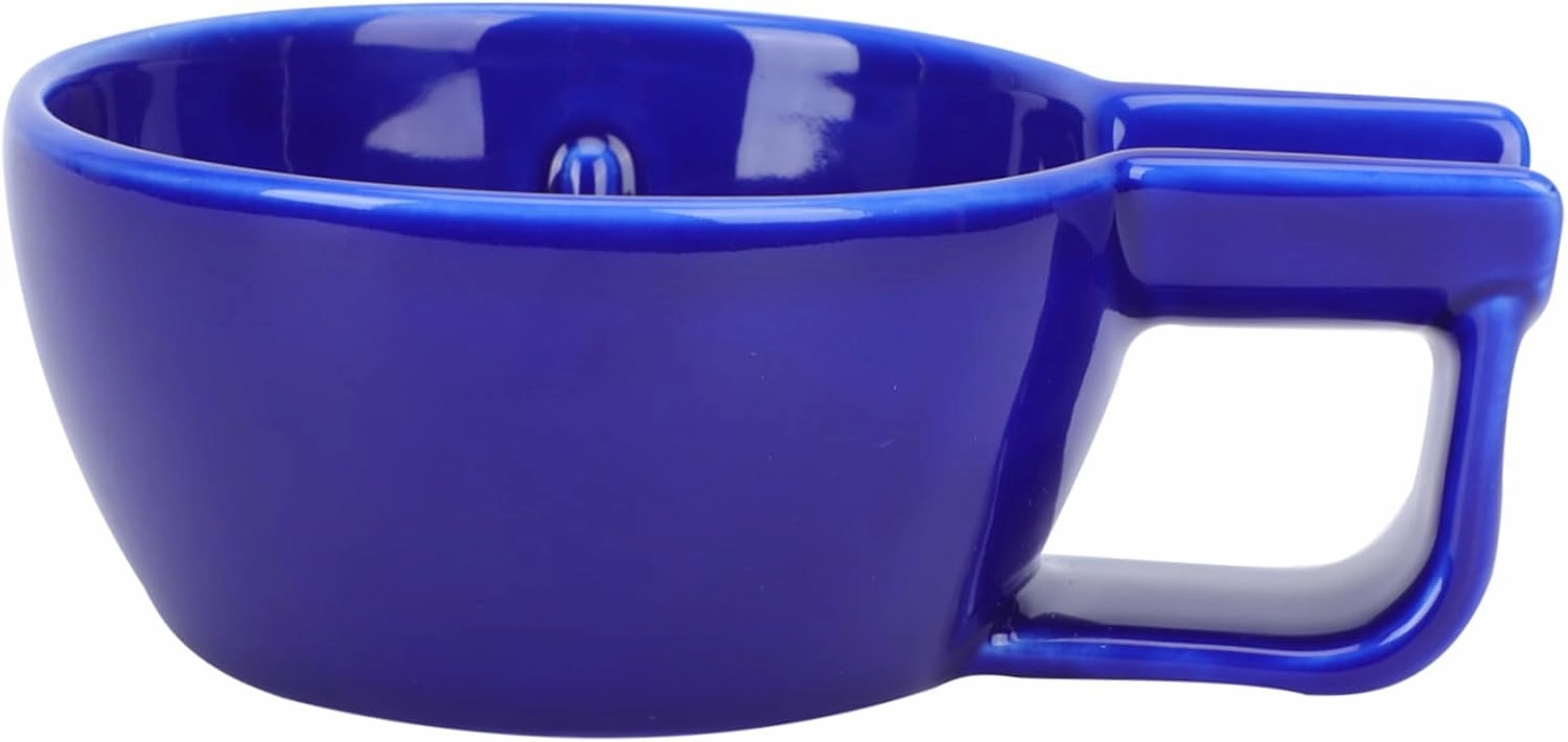 1Pc Ceramic Shaving Bubble Bowl Capacity Foaming Container for Men Smooth Edges Durable Material Safe Shaving Tool for Home Use for Creating