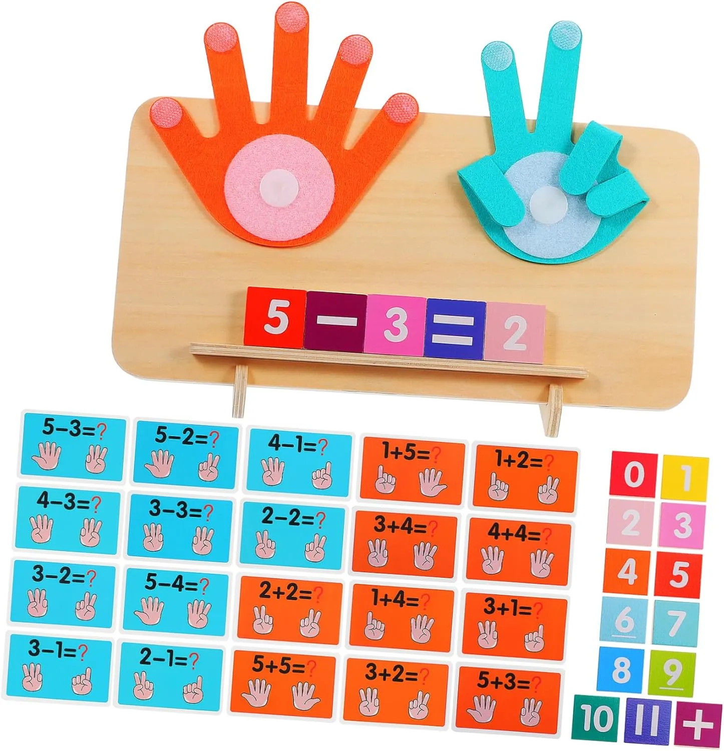 1Set Math Board Finger Counting Manipulatives for Kindergarten Learning Activities Engaging Number for Early Math Skills Development Safe Design for Preschoolers