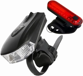 1set Bike Light USB Rechargeable Led Front Rear Lights Cycling Safety Kit for Night Riding Modes Material Easy Installation
