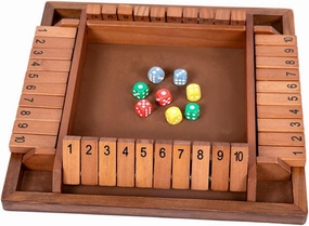 1Set Double Sided Shut The Box Game Adult Multiplayer Drinking Prop for Parties Fun Interactive Dice Game for Players and Easy to Play
