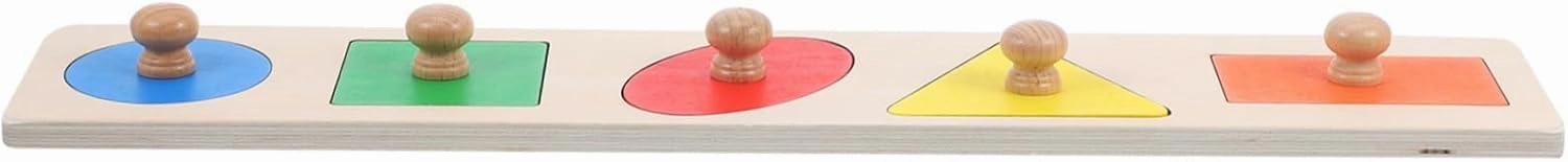 1Set Wooden Knob Shape Puzzles Educational Geometric Sorting for Enhances Gripping Skills and Sensory Development for Early Learning Activities