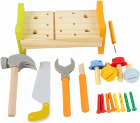 1Set Wooden Pounding Peg Workbench for Educational Hammering Tool with Design for Indoor Play and Cognitive Development