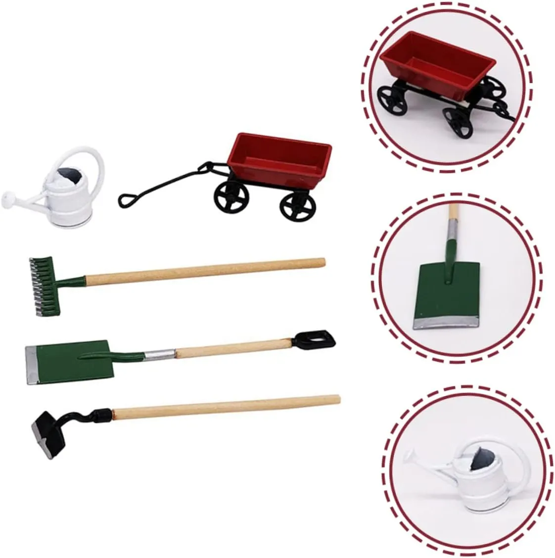 2 Sets Mini Gardening Tool Dollhouse Accessory for Fairy Garden Decor Creative Miniature Gardening Tools for Safe Materials for DIY Micro Landscape