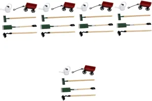 2 Sets Mini Gardening Tool Dollhouse Accessory for Fairy Garden Decor Creative Miniature Gardening Tools for Safe Materials for DIY Micro Landscape