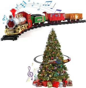 2024 New Rail Toys Electric Train, Christmas Holiday Electric Train Set, Christmas Train Set, Christmas Tree Hanging Electric Toy Ornament, Christmas Good Gifts for Family