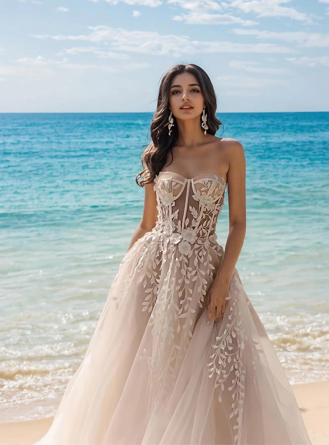 2025 Elegant A-Line Wedding Party Gowns Sweetheart Court Train Sleeveless Lace Appliques Prom Dress