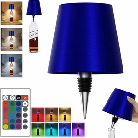 2025 New Wireless Bottle Lamp,RGB LED Bottle Light with Remote(RGB Sapphire Blue, 1pc)