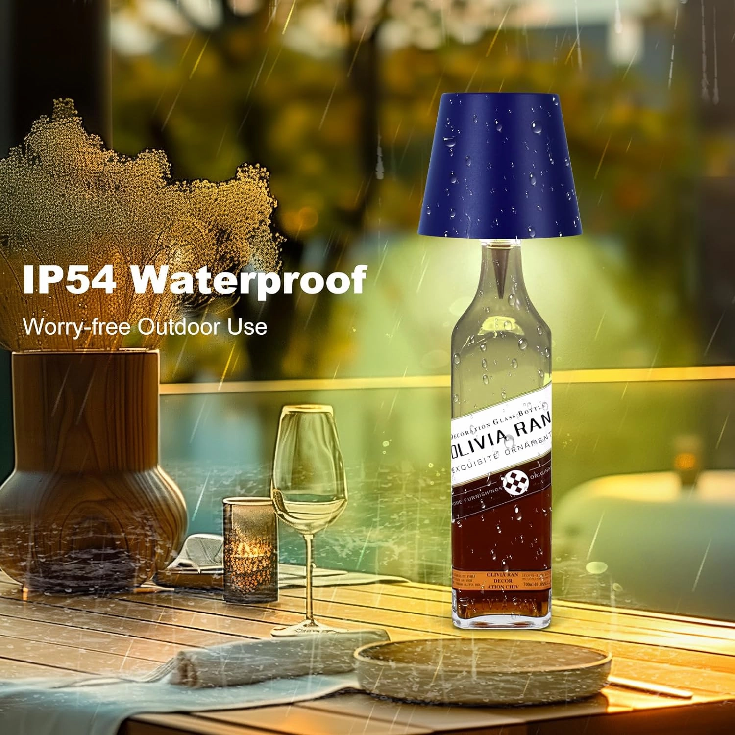 2025 New Wireless Bottle Lamp,RGB LED Bottle Light with Remote(RGB Sapphire Blue, 1pc)