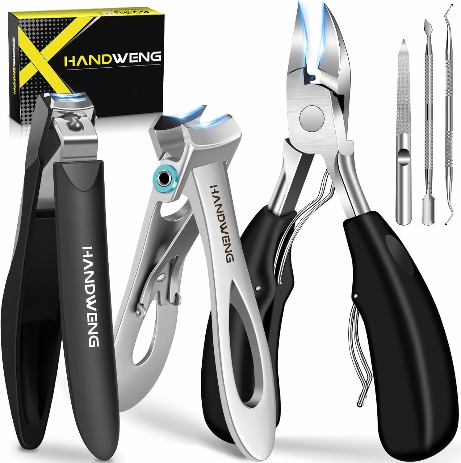 2025 Toenail Clippers for Seniors Thick Toenails, Heavy Duty Toe Nail Clippers for Men with Catcher, Ultra Sharp Ingrown Toenail Nail Cutter with Wide Jaw Long Handle