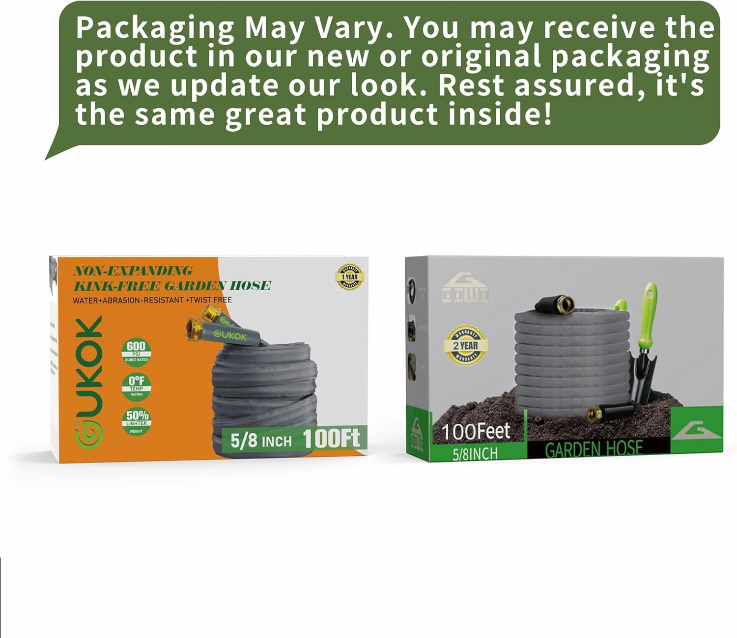 2025 Upgraded 50FT Non-Expanding Garden Hose, Ultra-Light & Flexible Water Hose - Burst-Resistant, Kink-Free, High-Pressure, All-Weather Use for Lawns, Gardens, and Outdoor Cleaning