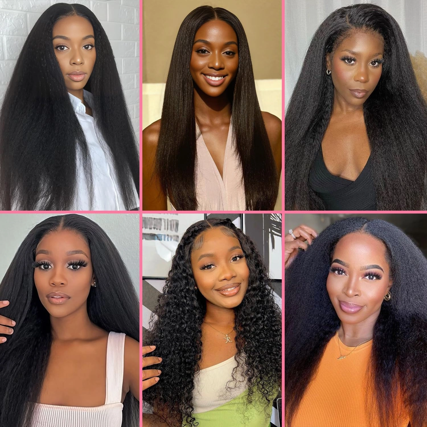 20 Inch Kinky Straight Clip in Hair Extensions Natural Black 7 Pcs Seamless Yaki Straight Clip in Hair for Black Women 120G Full Head Yaki Straight Synthetic Hair