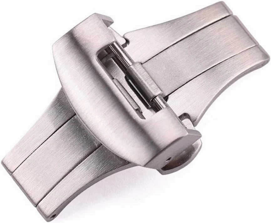 20mm 22mm Watch Band Buckle Mens Silver Gold Black Brushed Solid Stainless Steel Watchbands Deployment Clasp Strap Accessories