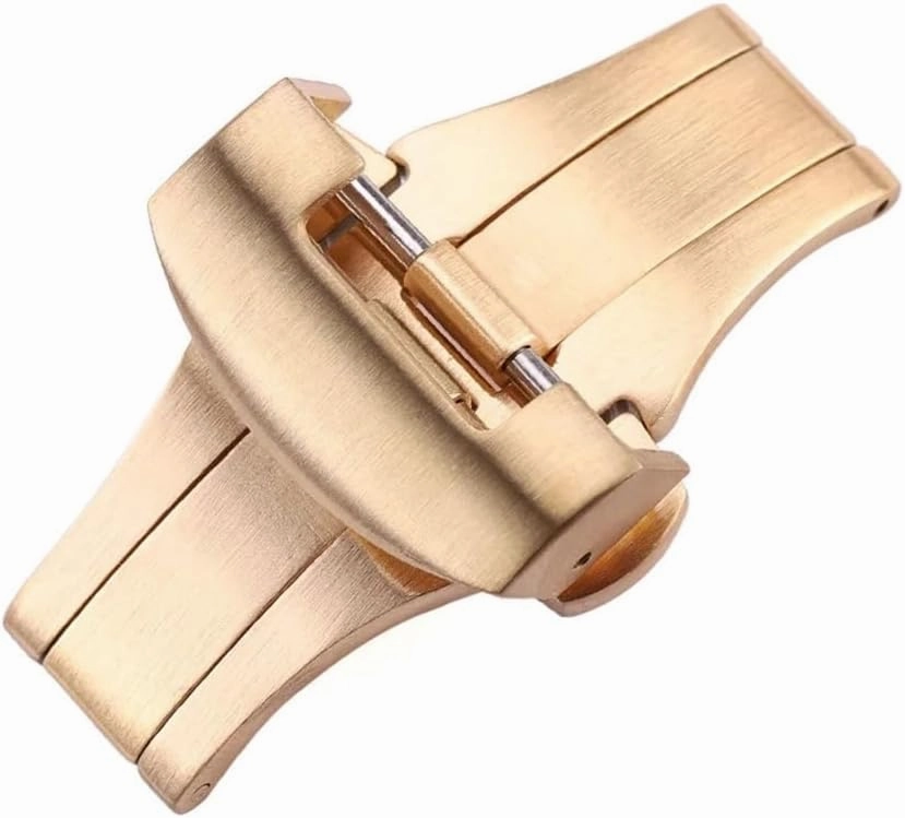 20mm 22mm Watch Band Buckle Mens Silver Gold Black Brushed Solid Stainless Steel Watchbands Deployment Clasp Strap Accessories