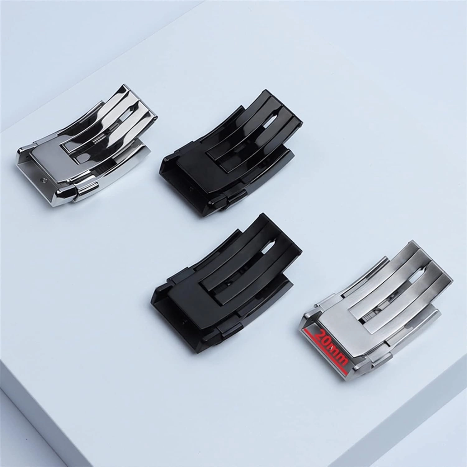 20mm Stainless Steel Buckle For Breitling Classic clasp 1884 Men Rubber Silicone Strap Adjusted Folding Buckle