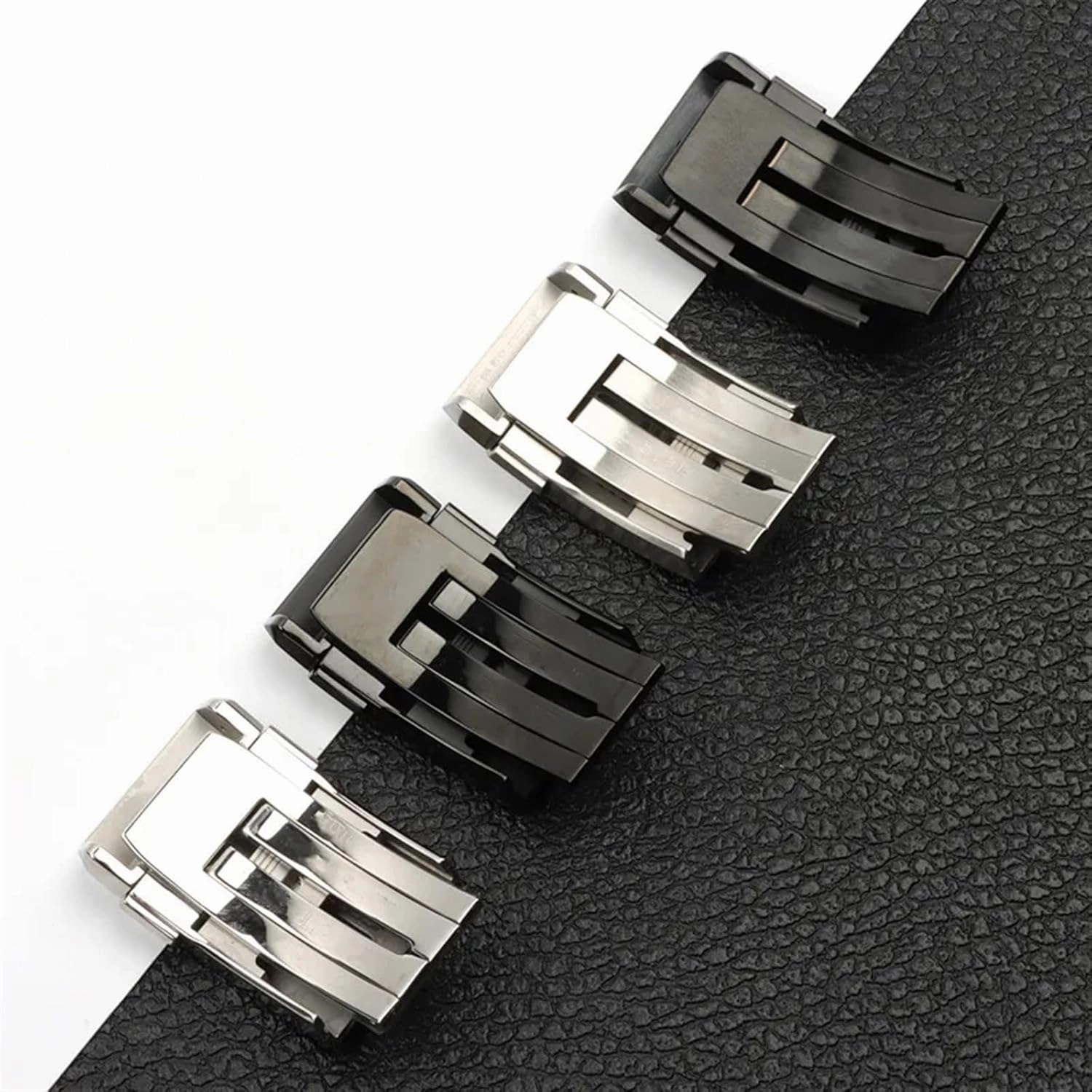 20mm Stainless Steel Buckle For Breitling Classic clasp 1884 Men Rubber Silicone Strap Silver black Adjusted Buckle