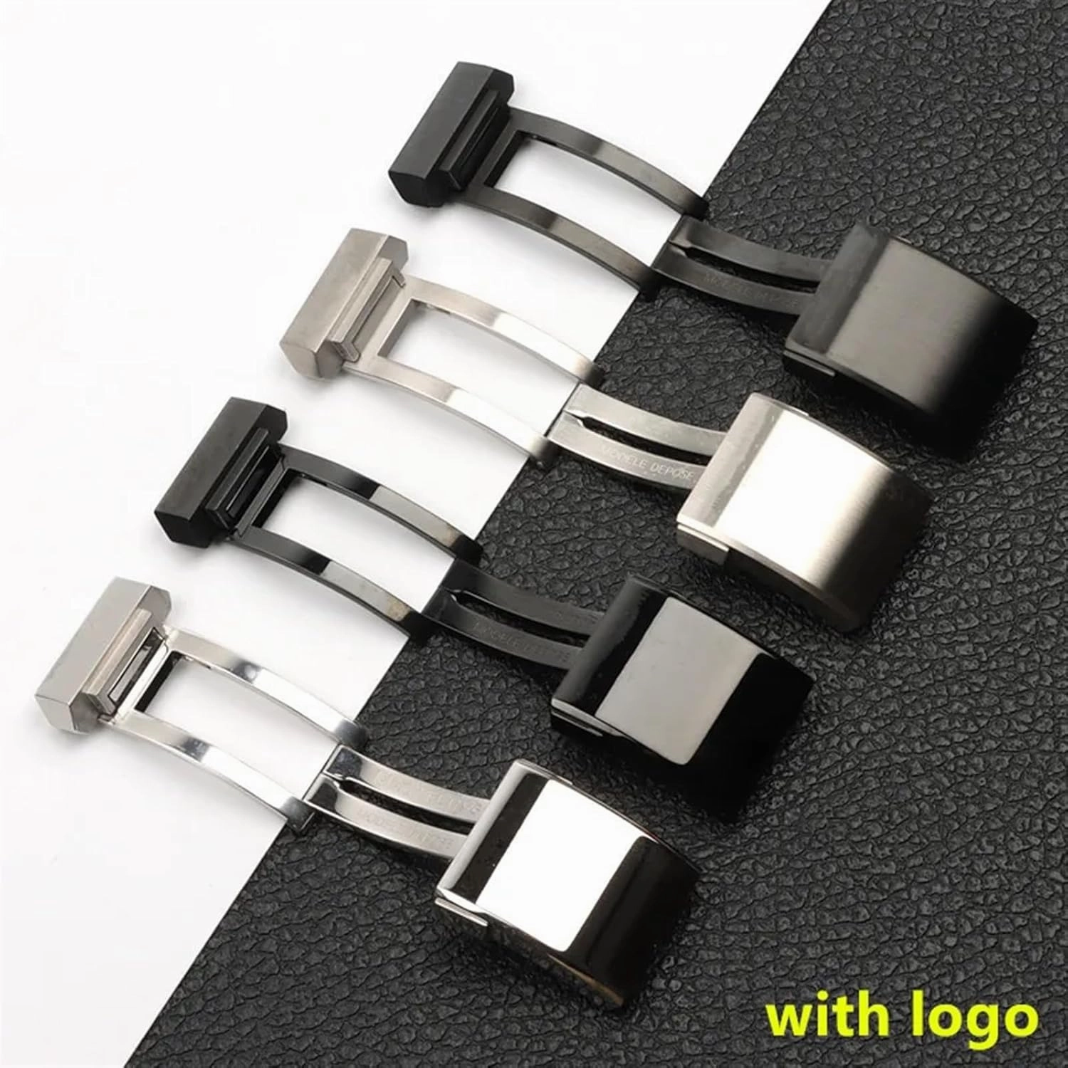 20mm Stainless Steel Buckle For Breitling Classic clasp 1884 Men Rubber Silicone Strap Silver black Adjusted Buckle