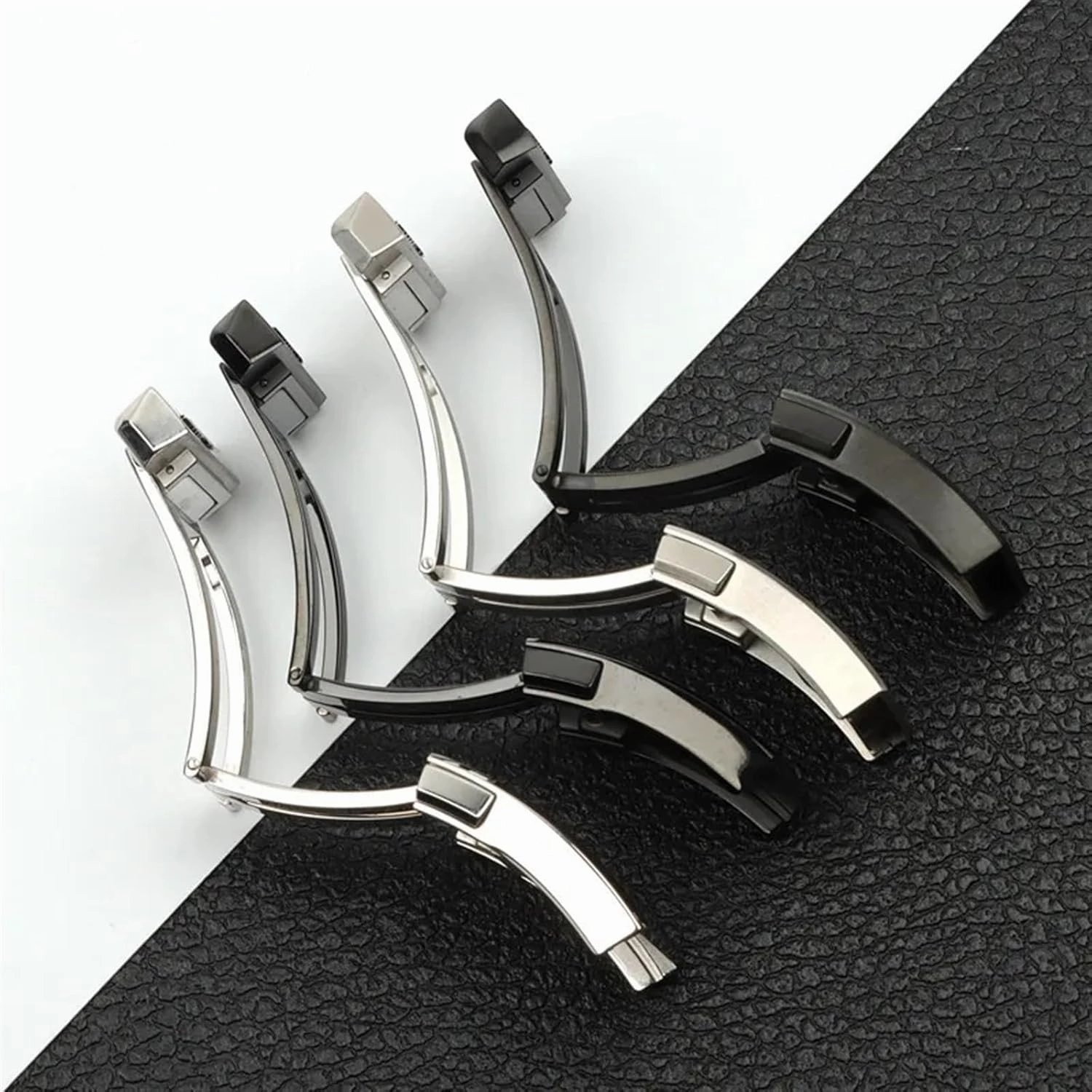 20mm Stainless Steel Buckle For Breitling Classic clasp 1884 Men Rubber Silicone Strap Silver black Adjusted Buckle