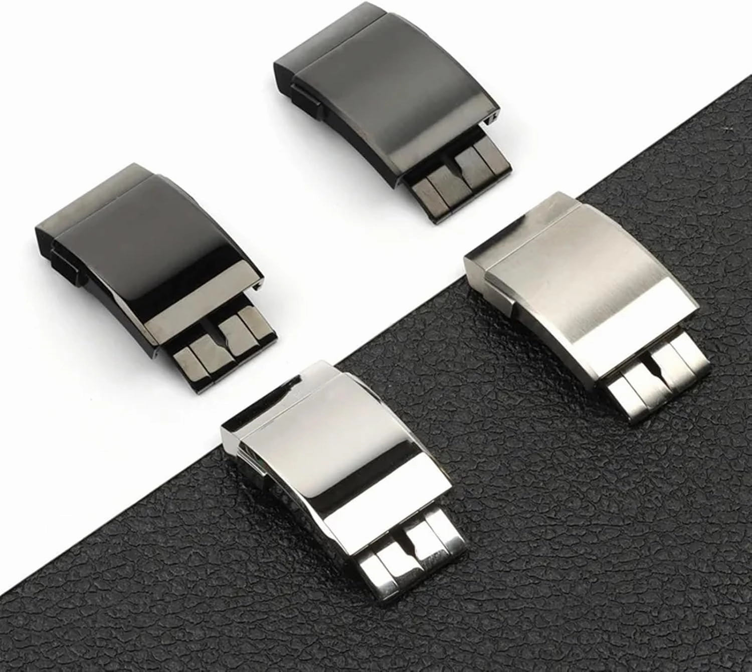 20mm Stainless Steel Buckle For Breitling Classic clasp 1884 Men Rubber Silicone Strap Silver black Adjusted Buckle