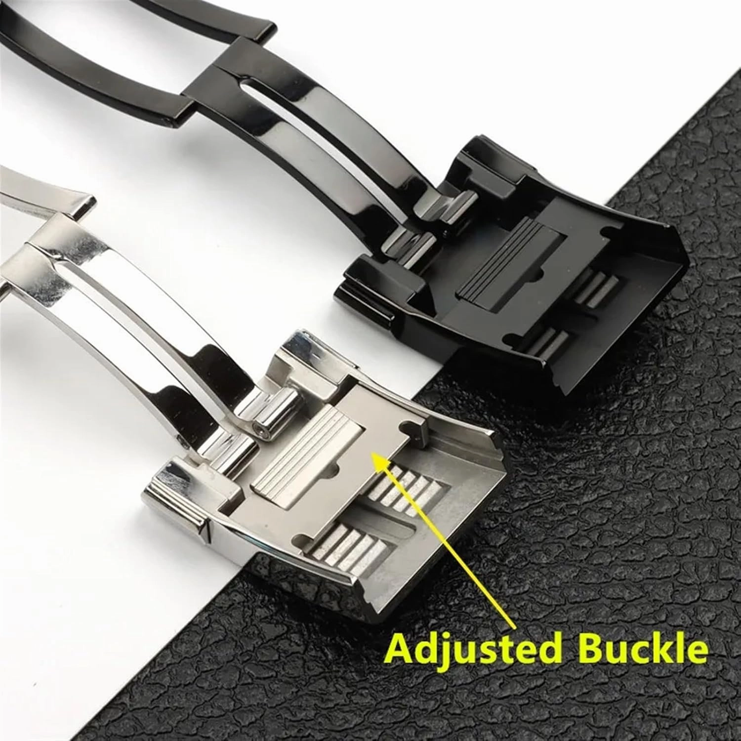 20mm Stainless Steel Buckle For Breitling Classic clasp 1884 Men Rubber Silicone Strap Silver black Adjusted Buckle