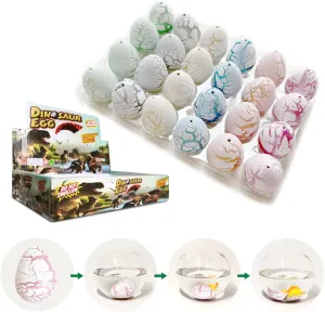 24pcs Large Size Dinosaur Egg Hatching Dino Egg Grow in Water Crack with Assorted Color Hatching Growing Dino Dragon Hunting Game Easter Basket Stuffers Birthday Easter Gifts Party Favors for Children