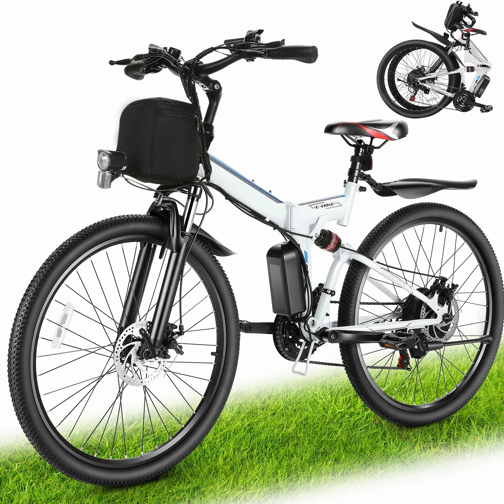 26" Folding Electric Bike With Removable Battery