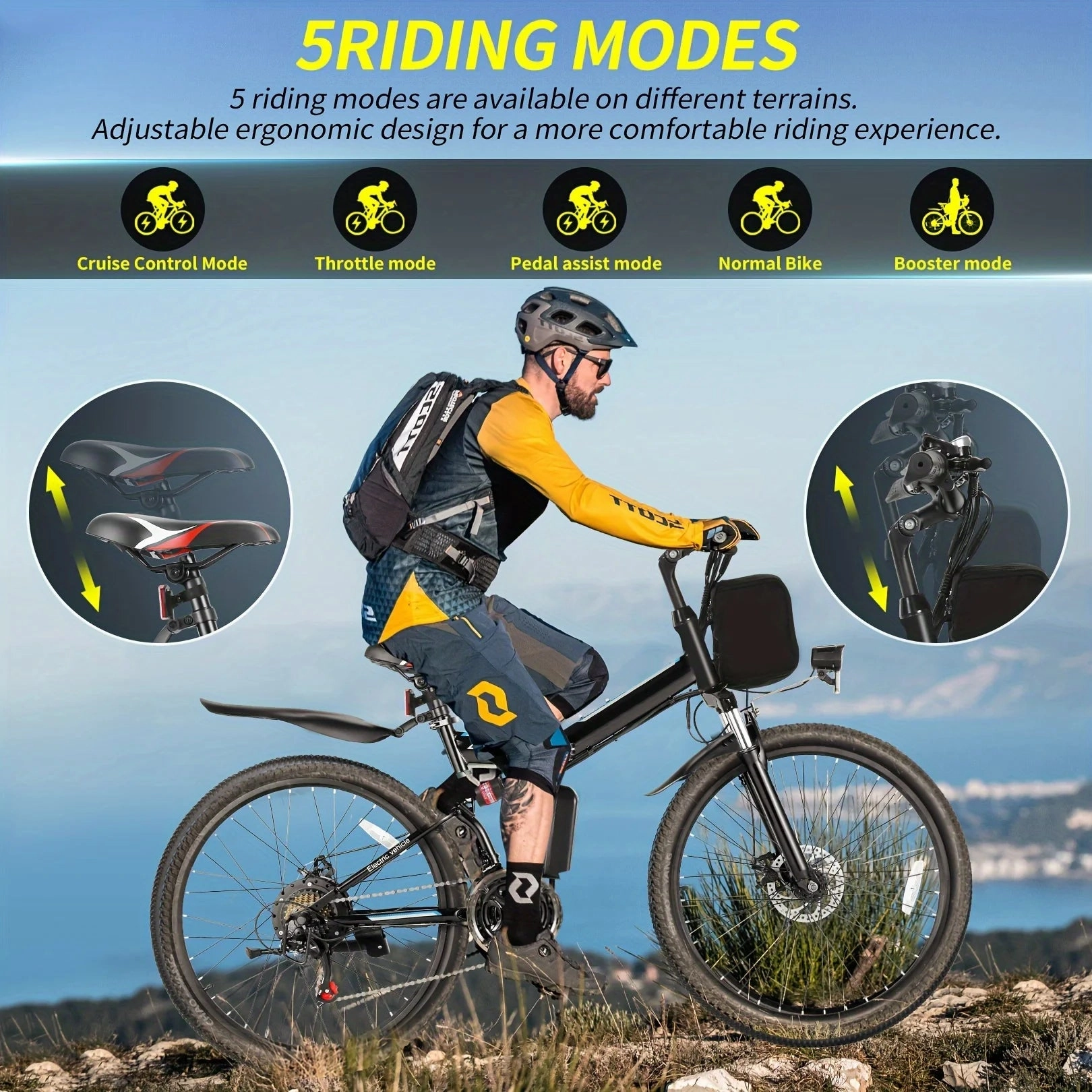 26" Folding Electric Bike With Removable Battery