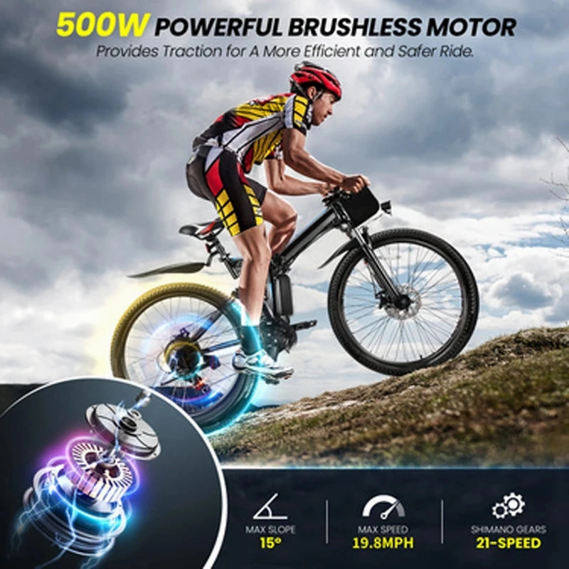 26" Folding Electric Bike With Removable Battery