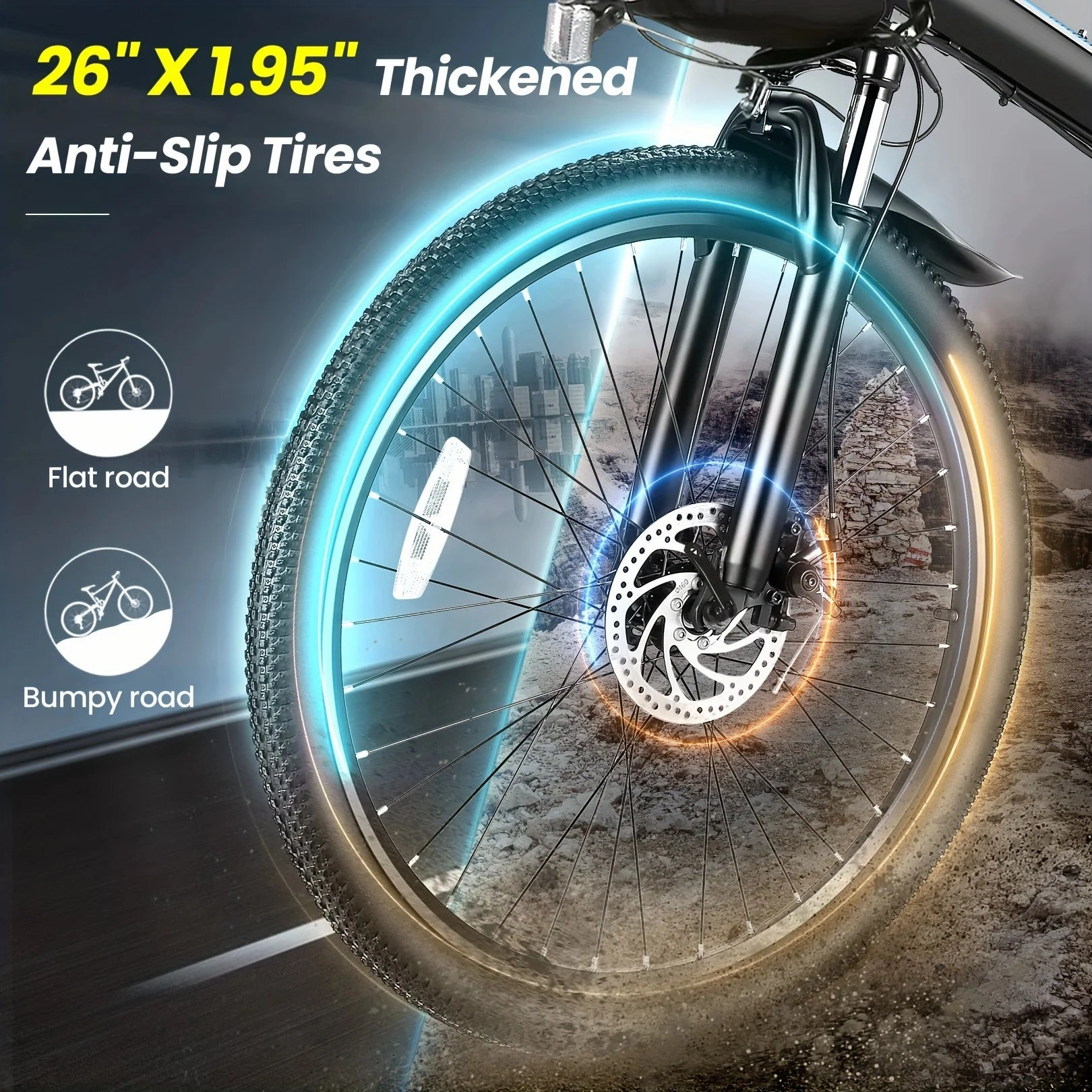 26" Folding Electric Bike With Removable Battery